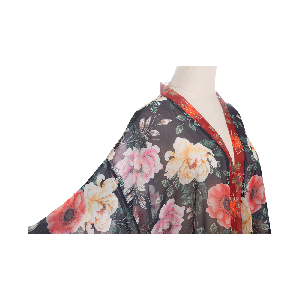 Kimonos do mhná trá samhraidh clúdach suas clúdach bláthanna cardigan chiffon suas blús barr ócáideach scaoilte